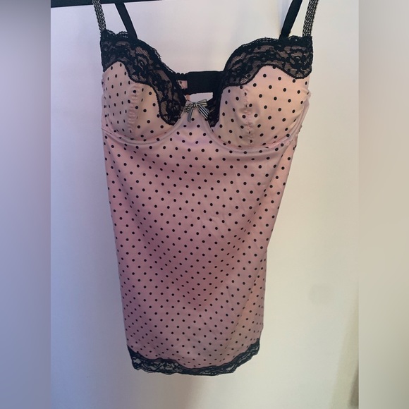 Pink and Black Polka Dot Slip Lingerie - Picture 5 of 5